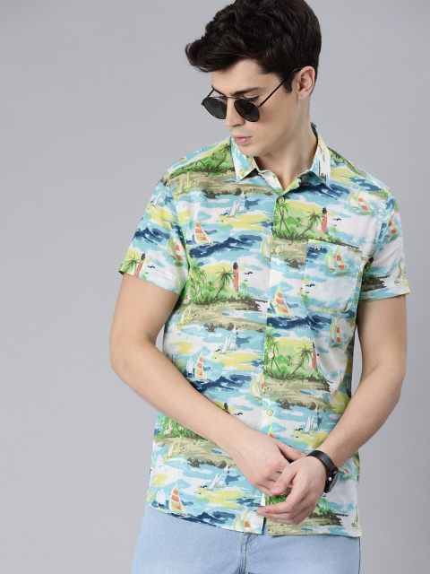 

THE BEAR HOUSE Men Multicoloured Slim Fit Printed Casual Shirt, Multi