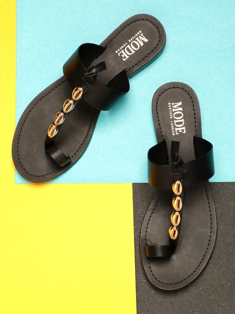 

Mode by Red Tape Women Black Solid One Toe Flats