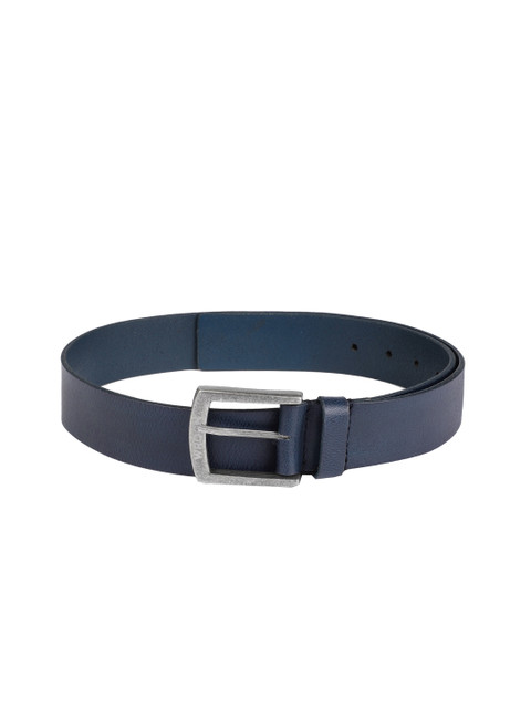 

WROGN Men Navy Blue Textured Leather Belt