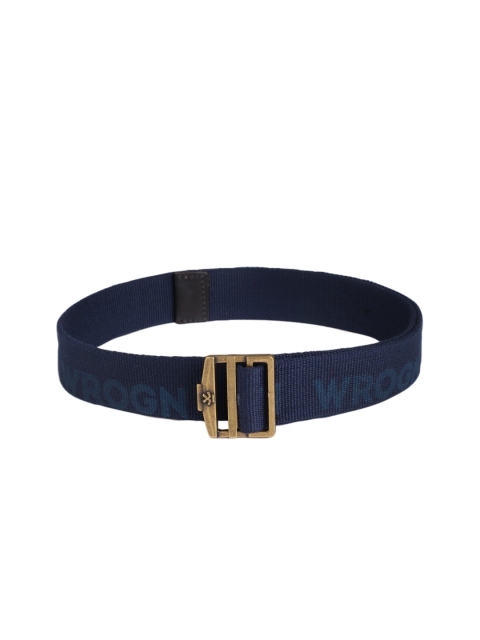 

WROGN Men Navy Blue Printed Belt