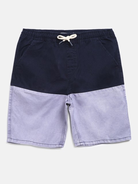 

Marks & Spencer Boys Navy Blue & Lavender Colourblocked Denim Shorts