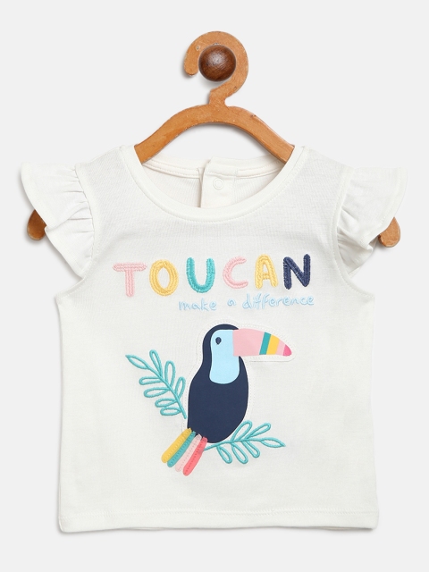 

Marks & Spencer Girls White & Navy Blue Toucan Print Top