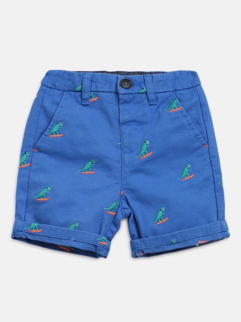 

Marks & Spencer Boys Blue & Green Dinosaur Embroidered Regular Fit Shorts