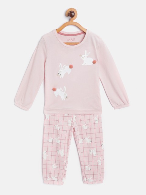 

Marks & Spencer Girls Pink Rabbit Print Night Suit