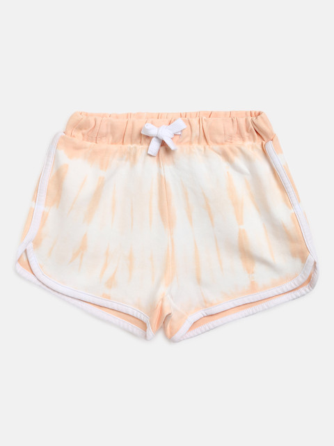 

Marks & Spencer Girls Peach-Coloured & White Dyed Shorts