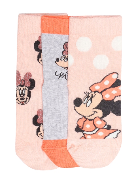 

Marks & Spencer Girls Pack of 3 Minnie Mouse Patterned Ankle-Length Socks, Pink