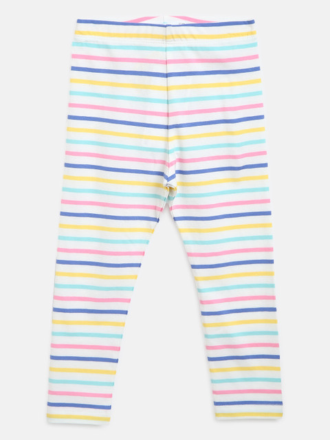 

Marks & Spencer Girls Multicoloured Candy Striped Ankle-Length Leggings, Multi