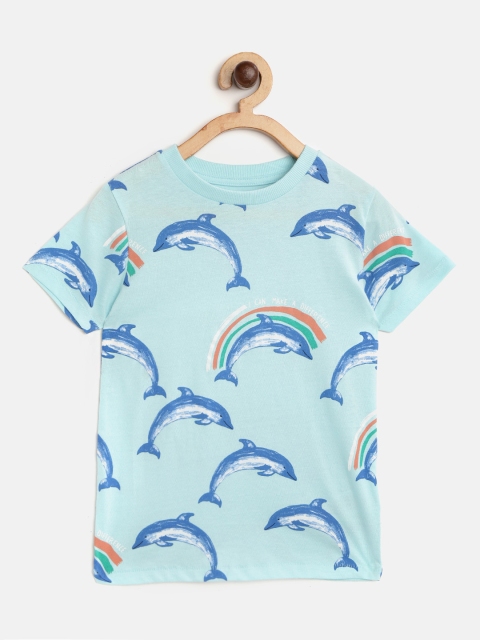 

Marks & Spencer Boys Blue Dolphin Printed Round Neck T-shirt