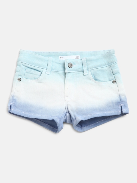 

Marks & Spencer Girls Blue & White Ombre Dyed Denim Shorts