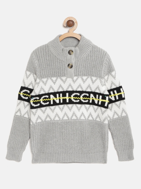 

Cherry Crumble Kids Grey & White Chevron Pullover