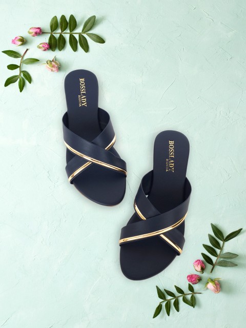 

SCENTRA Women Navy Blue Solid One Toe Flats