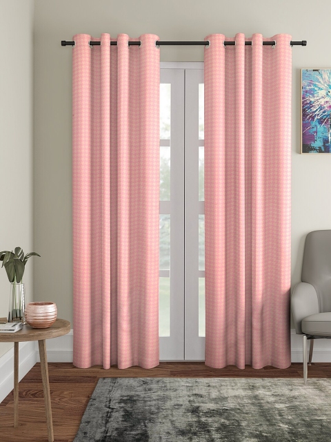 

NEUDIS Pink Set of 2 Long Door Curtains