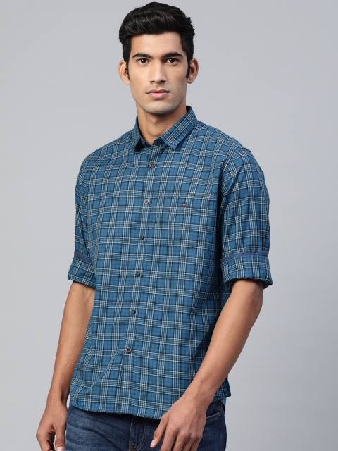 

Louis Philippe Sport Men Blue Slim Fit Checked Casual Shirt