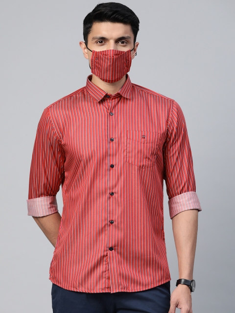 

Louis Philippe Sport Men Red Navy Blue Slim Fit Striped Casual Shirt