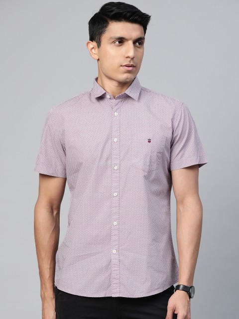 

Louis Philippe Sport Men Lavender & Black Slim Fit Printed Casual Shirt