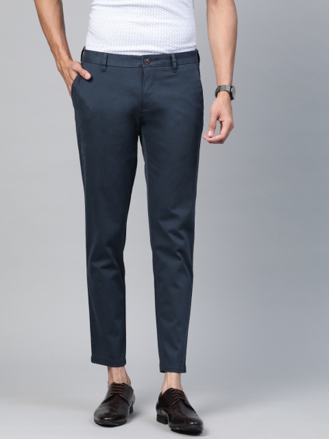 

Louis Philippe Sport Men Navy Blue Comfy Tapered Fit Solid Regular Trousers