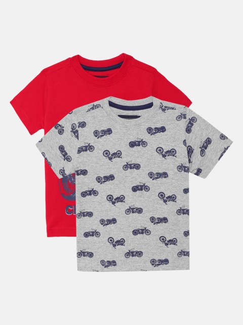 

Cherokee Boys Pack of 2 Printed Round Neck T-shirts, Grey