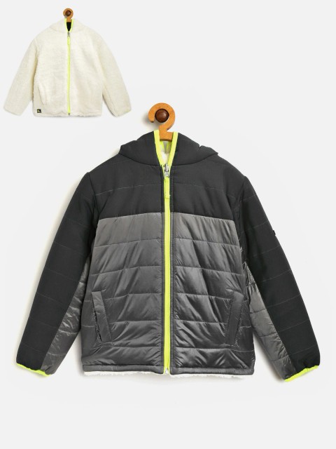 

Cherry Crumble Kids Grey Reversible Padded Jacket