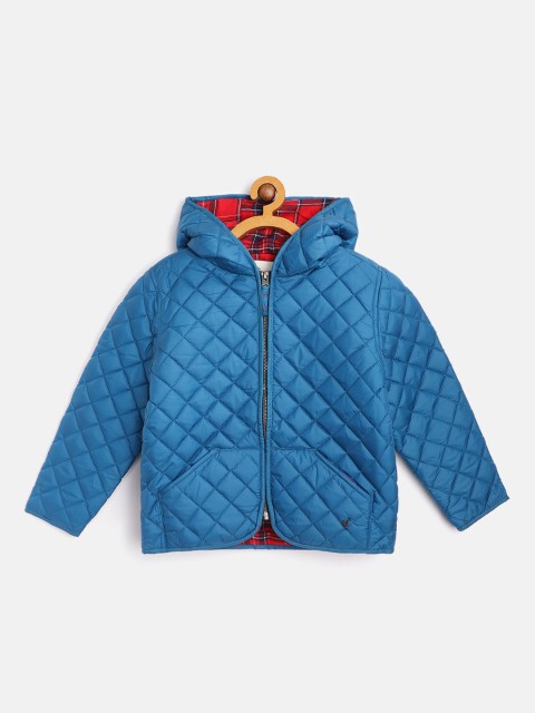 

Cherry Crumble Kids Blue Solid Quilted Jacket