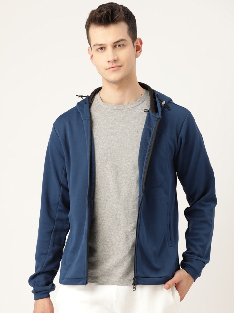 

Proline Active Men Blue Solid Hooded Sweatshirt