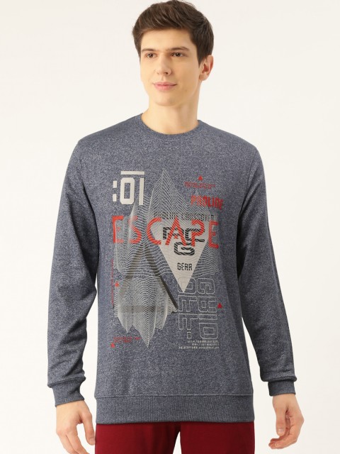 

Proline Active Men Navy Blue & Grey Graphic Printed Sweatshirt