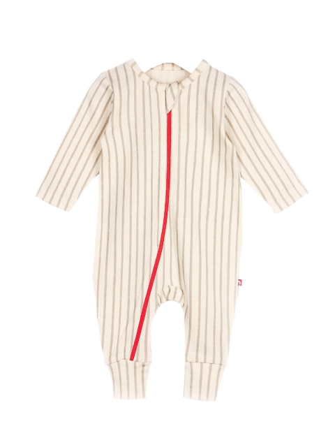 

Nino Bambino Infant Kids Cream-Coloured Striped Organic Cotton Sustainable Romper