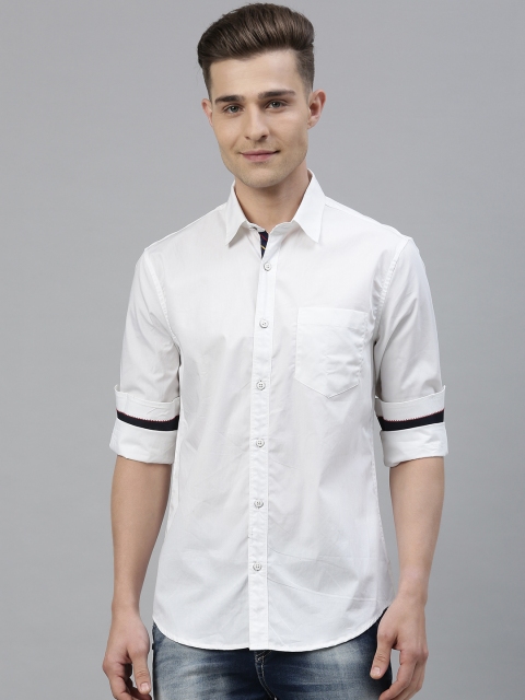 

Solid Styles Men White Smart Slim Fit Solid Casual Shirt