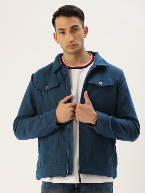 

Flying Machine Men Blue Solid Lightweight Tailored Jacket