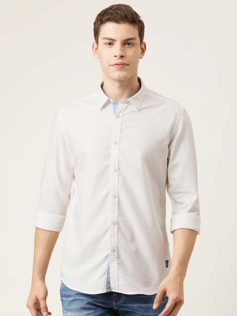 

Flying Machine Men White Slim Fit Solid Casual Shirt