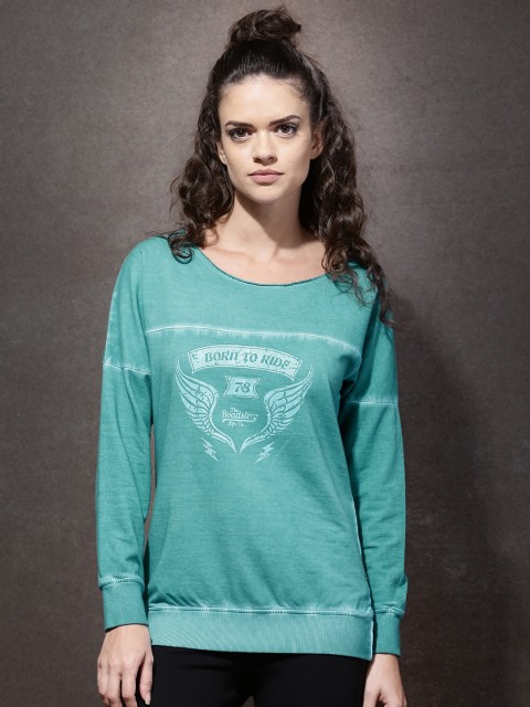

Roadster Teal Blue Printed Sweatshirt