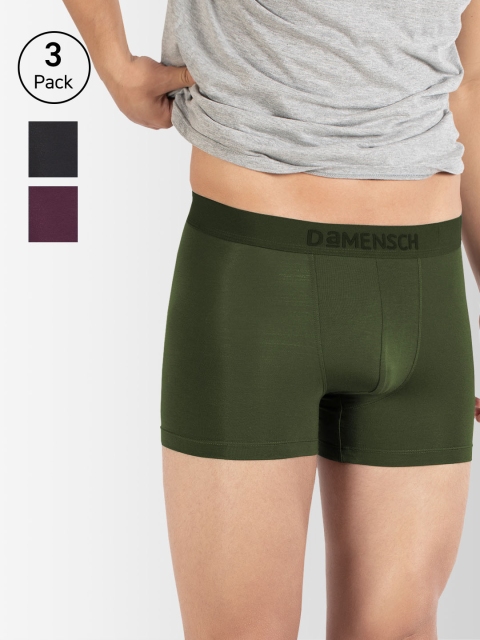

DAMENSCH Men Pack Of 3 DEO-SOFT Deodorizing Trunks DAM-1-T, Assorted