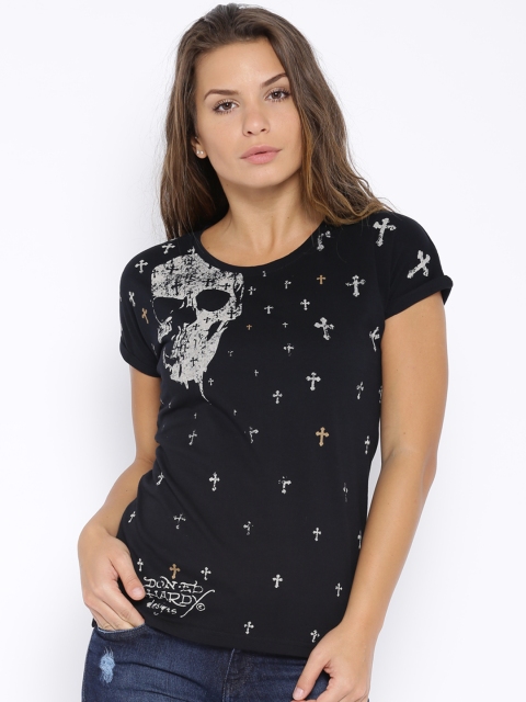 

Ed Hardy Black Printed Pure Cotton T-shirt