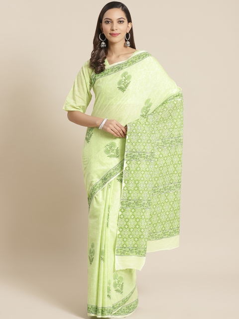 

Nayo Green Printed Pure Cotton Saree