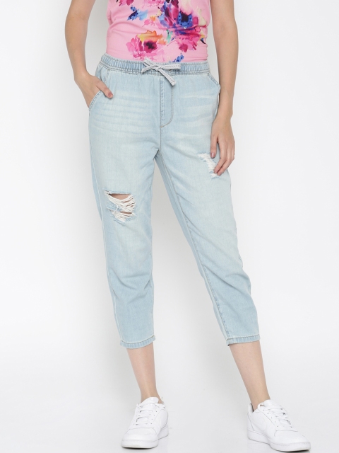 

ONLY Women Blue Mid Rise Distressed Jeans