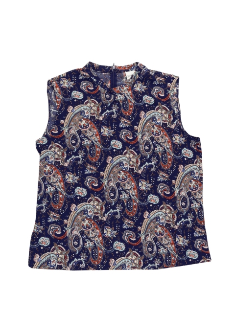 

ONLY Women Navy Printed Top, Navy blue