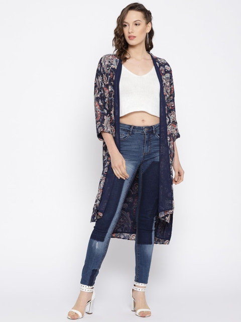 

ONLY Navy Printed Shrug, Navy blue