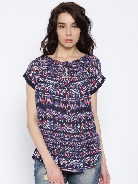 

ONLY Multicoloured Boxy Top, Blue