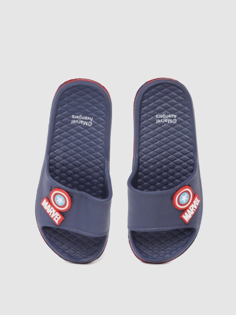 

toothless Boys Navy Blue Textured Sliders Marvel Avengers Captain America Shield Sliders