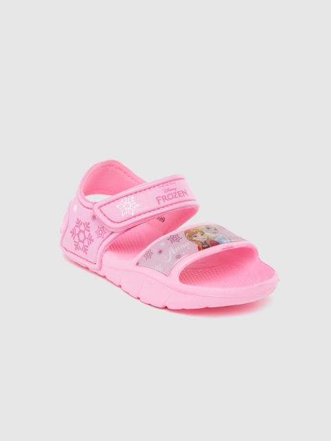 

toothless Girls Pink Anna & Elsa Print Open Toe Flats