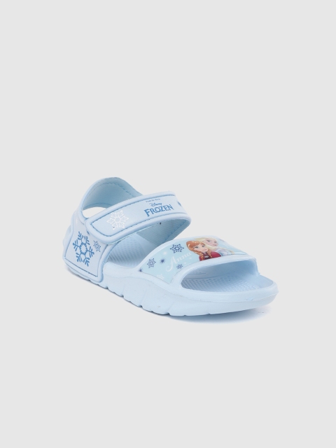 

toothless Girls Blue Disney Frozen Anna Elsa Print Open Toe Flats