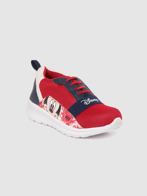 

Mickey Boys Red & Navy Printed Slip-On Sneakers