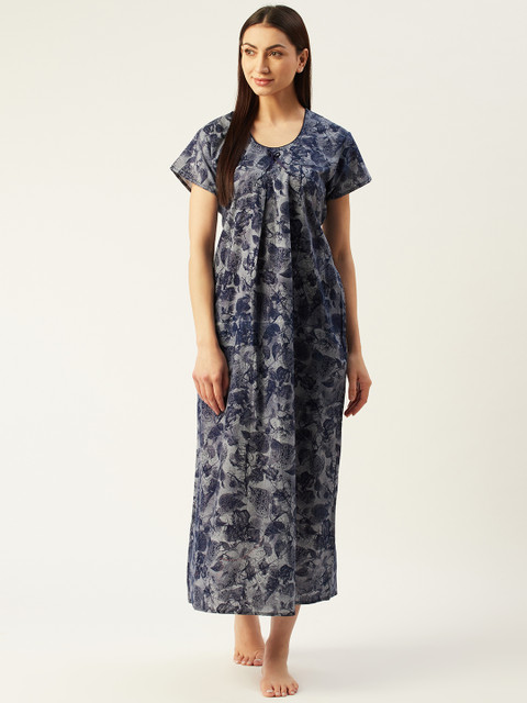 

Klamotten Blue Floral Print Maxi Nightdress