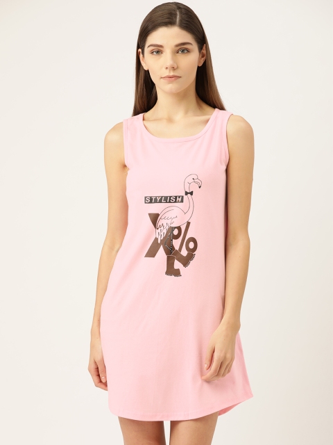 

Klamotten Pink Pure Cotton Printed Nightdress