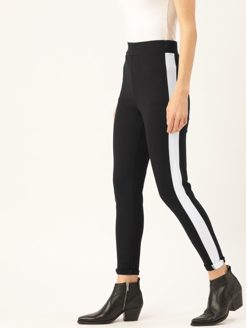 

COVER STORY Women Black Solid Skinny Fit Treggings