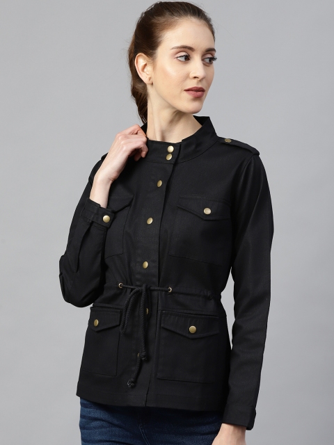 

SASSAFRAS Women Black Solid Tailored Jacket