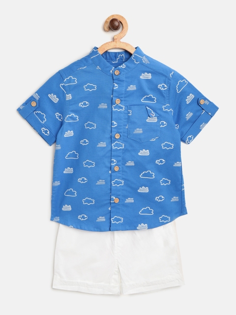 

Nauti Nati Boys Blue & White Shirt with Shorts