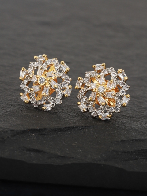 

Carlton London Gold-Plated CZ Floral Handcrafted Studs