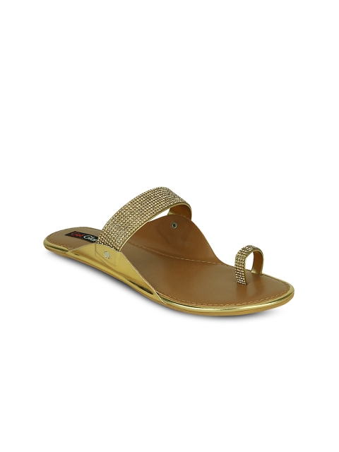 

Get Glamr Women Gold-Toned Embellished Flats