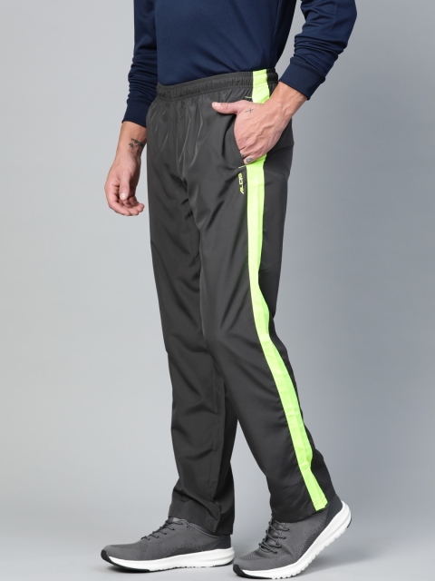 

Alcis Men Charcoal Grey Solid Track Pants with Side Striped Detail