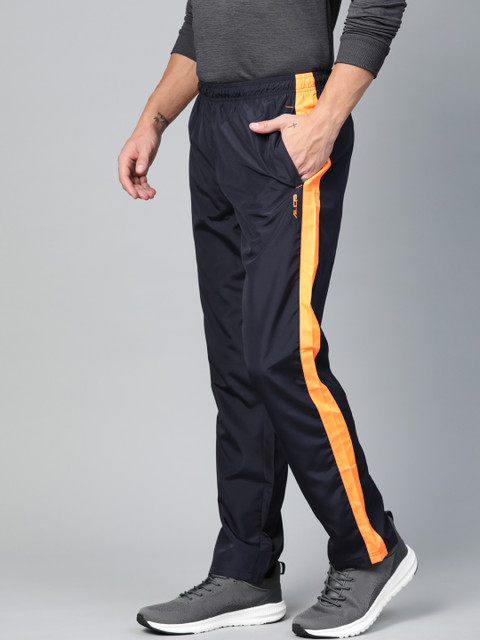 

Alcis Men Navy Blue Solid Track Pants with Side Striped Detail